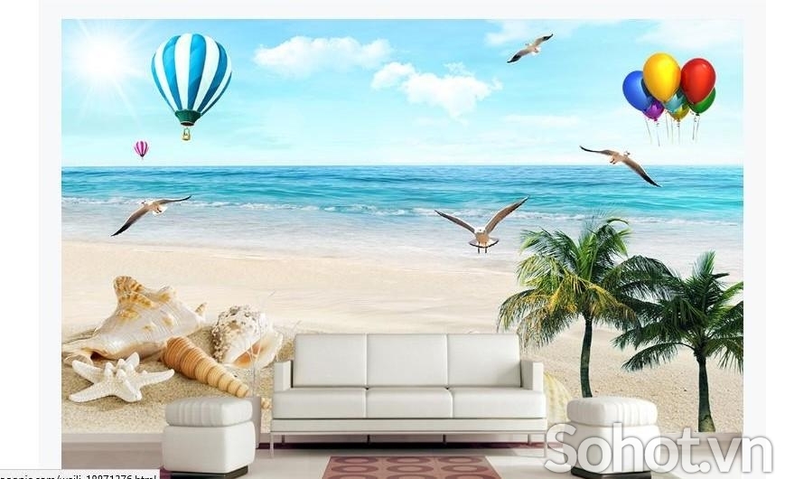 Gạch ốp  tường 3d cảnh biển