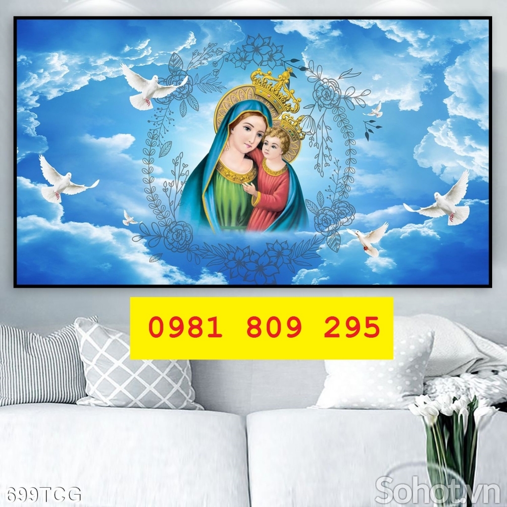 Gạch tranh trí công giáo 3d phòng khách Hp73838
