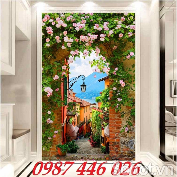 Tranh gạch men hoa hồng leo HP823