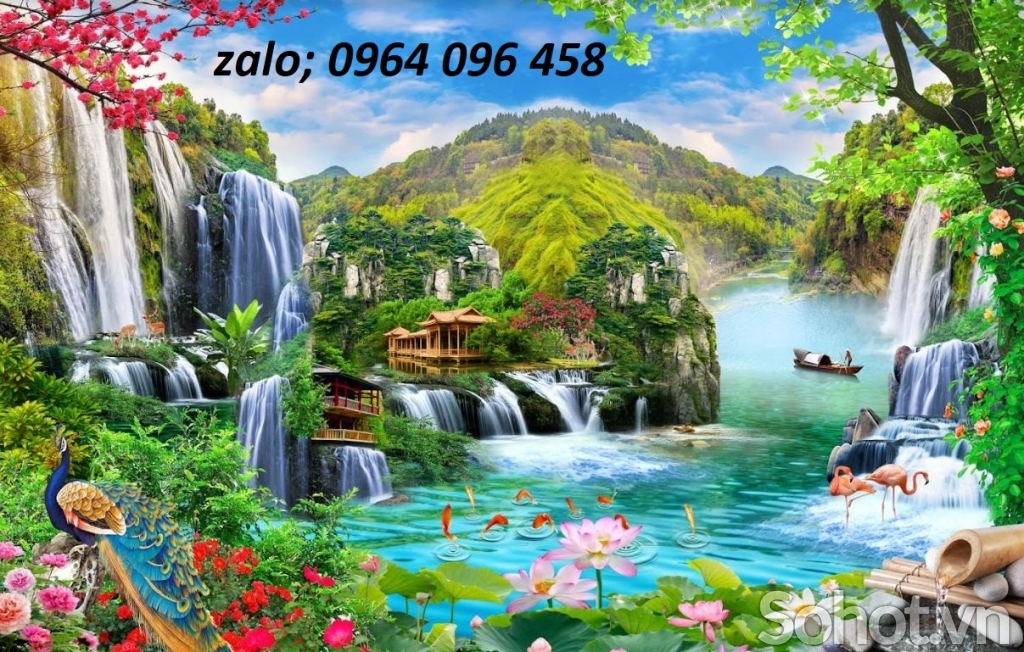 Tranh gạch 3d phong cảnh phòng khách - 8433DM