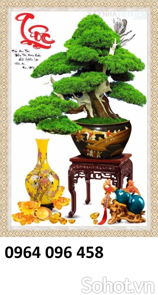 Tranh gạch 3d ốp tường cây bonsai - 67CVB