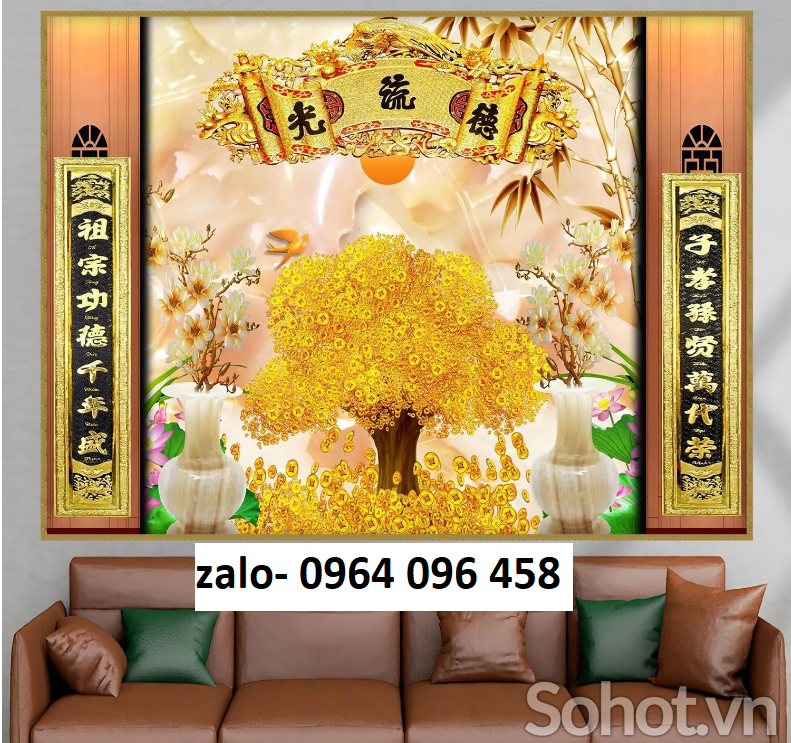 Tranh gạch 3d ốp tường phòng thờ - ALK05