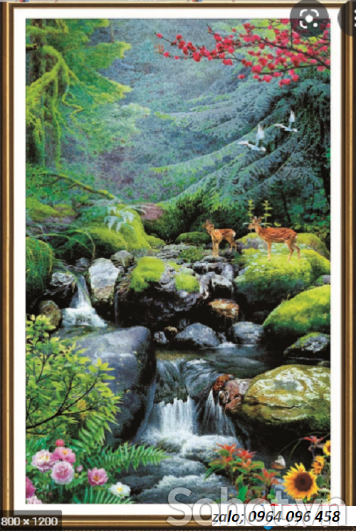 Tranh phong thủy 3d - tranh gạch 3d phong thủy - 3222AC