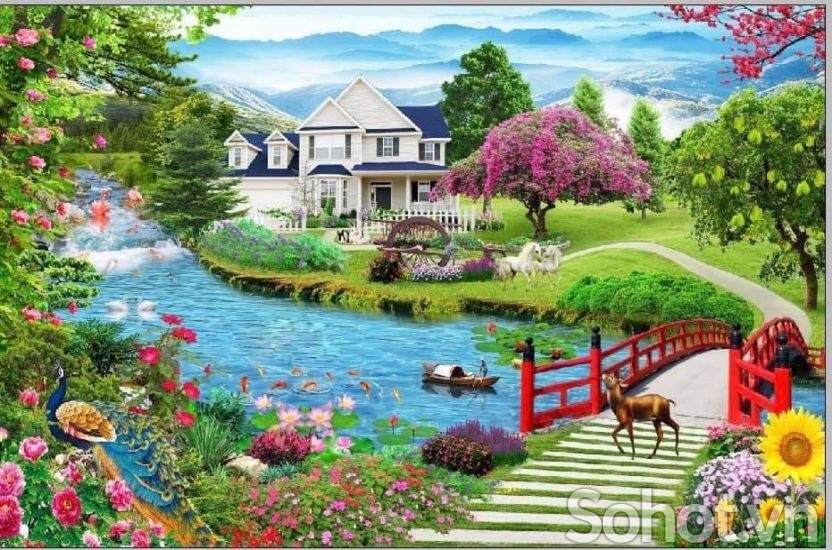 gạch tranh cảnh thiên nhiên 3d - HS44
