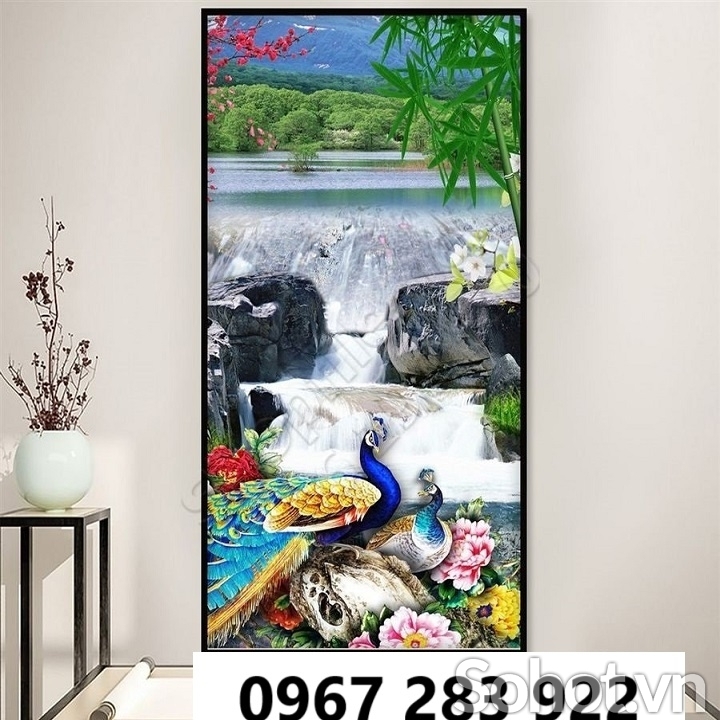 Tranh gạch 3d khổ dọc men