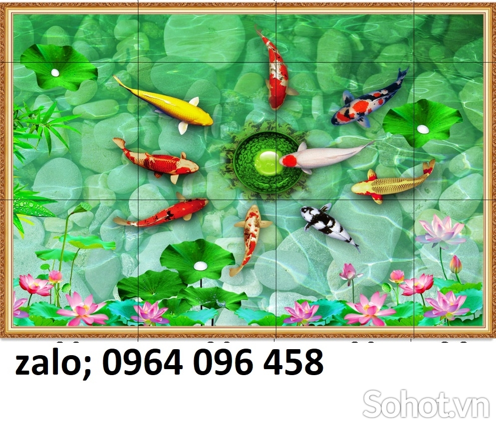 Tranh cá 3d - tranh gạch 3d ốp tường - SXX322