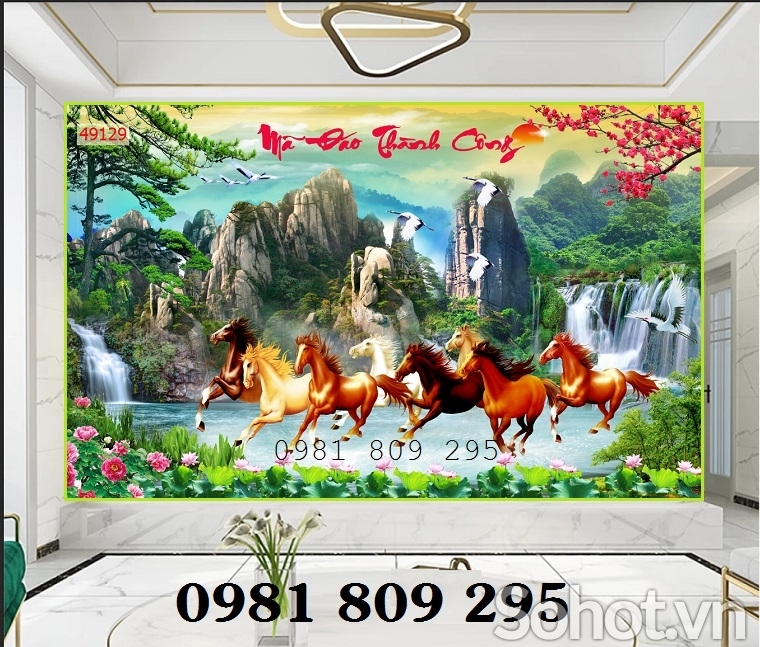 Tranh gạch 3d ngựa