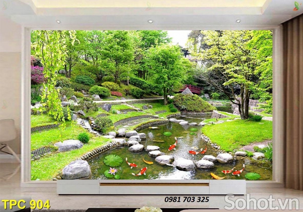 Tranh gạch 3D phòng khách- gạch tranh ốp tường