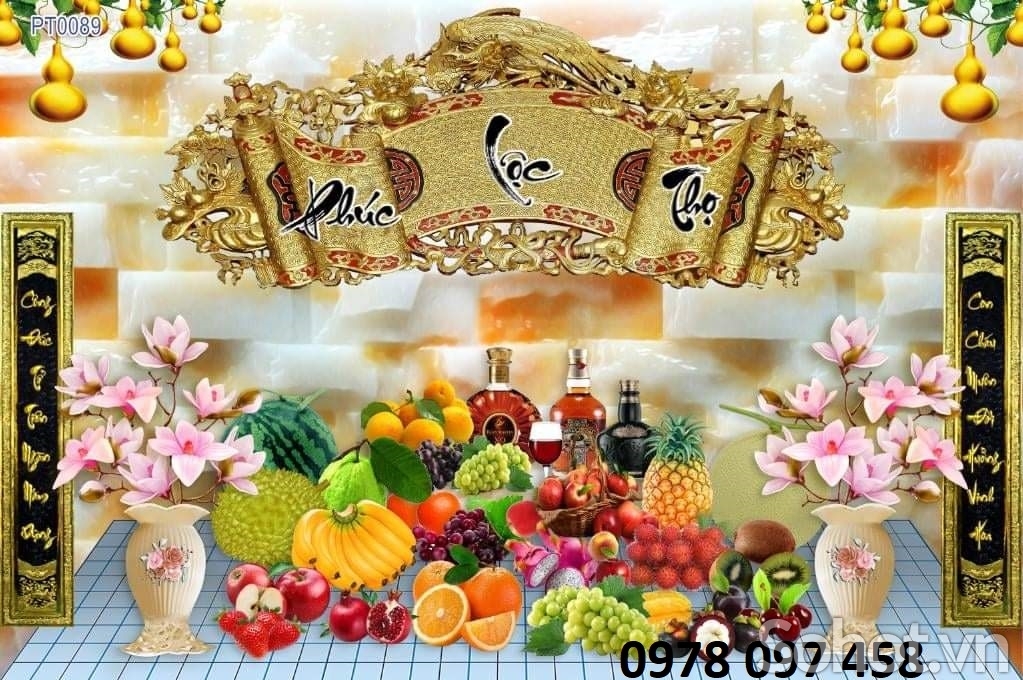 Gạch tranh 3D trang trí phòng thờ