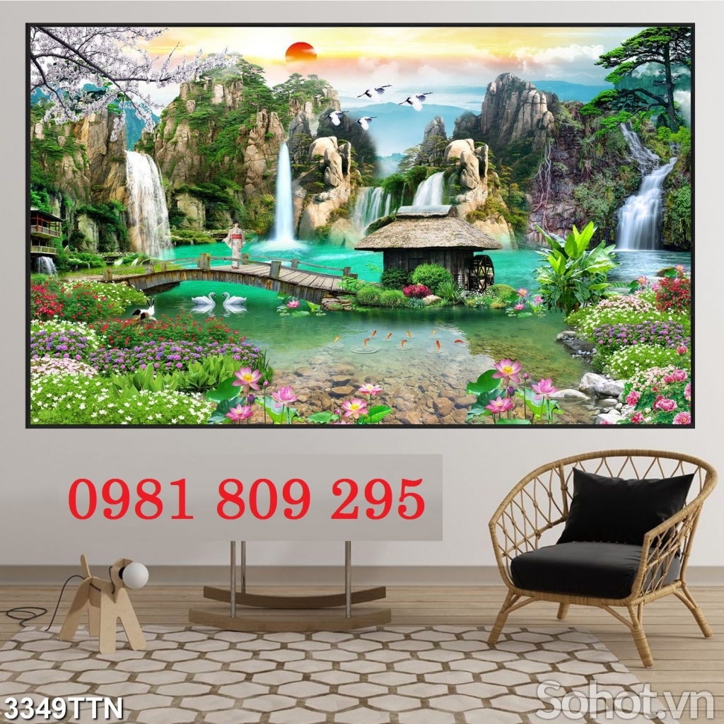 Gạch tranh phong cảnh- gạch 3d ốp tường