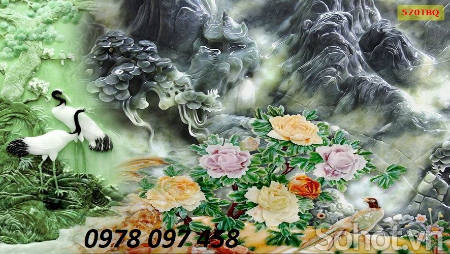 Trang trí phòng khách - tranh giả sứ ngọc