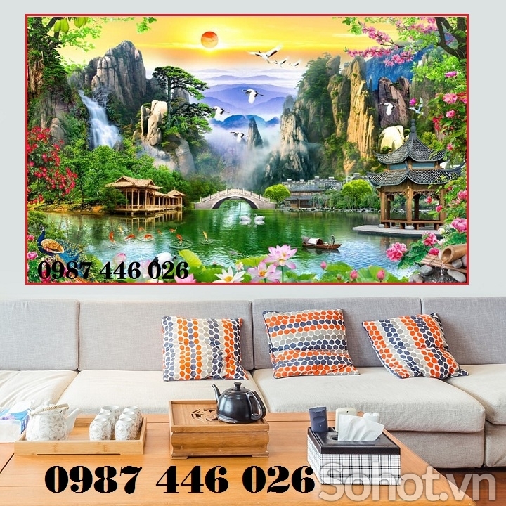 Tranh gạch men thác nước HP0244