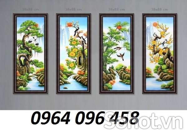 Tranh gạch 3d tứ quý - 843X