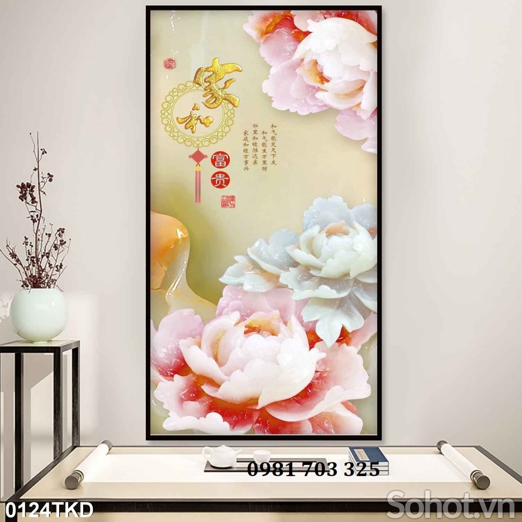 Gạch men khổ đứng 3D dán tường phòng khách