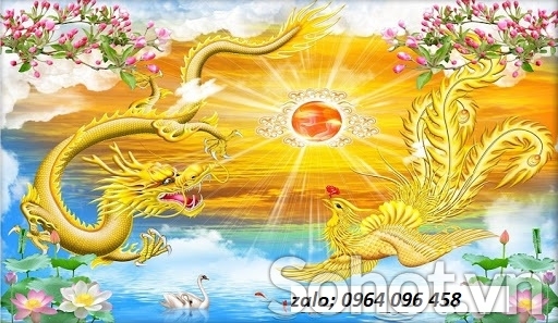 Tranh gạch 3d phong thủy rồng phượng - CXBN75