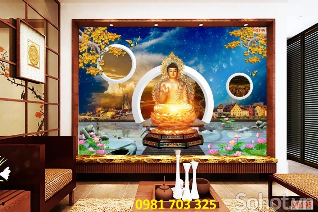 Tranh gạch 3D phật giáo