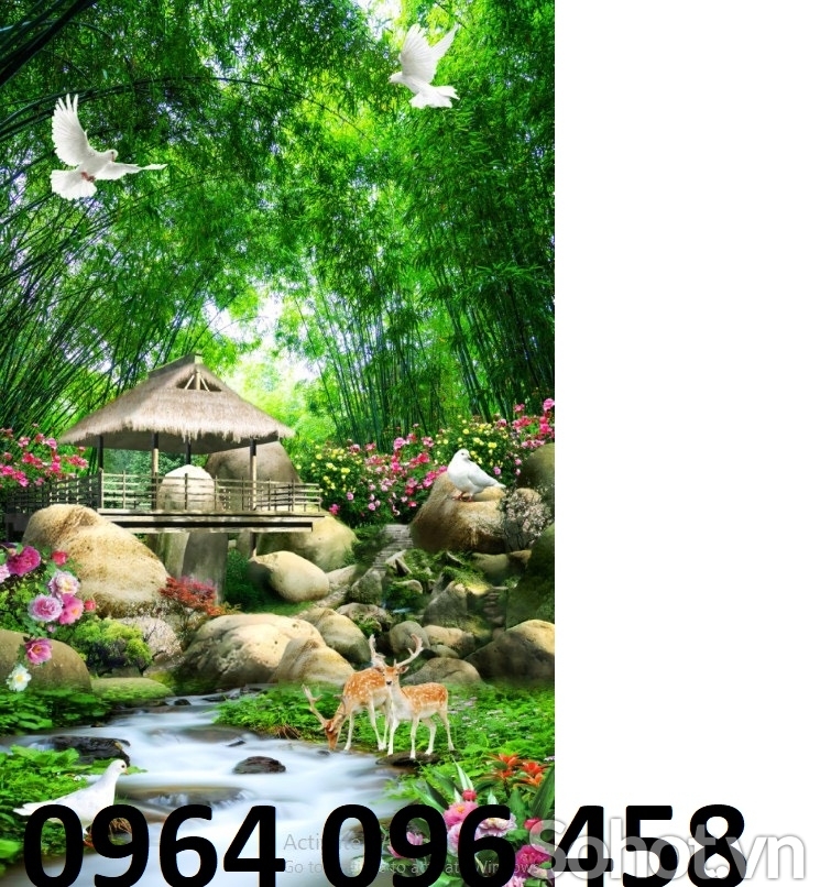 Tranh gạch 3d phong cảnh khổ đứng - JHCGV89