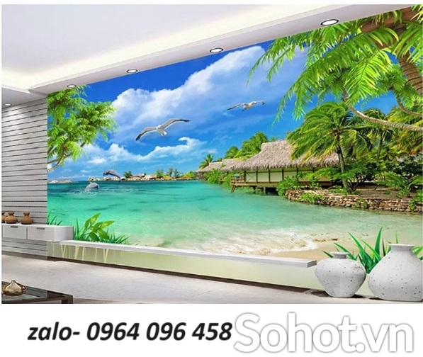 Tranh gạch 3d phong cảnh biển- CVB89