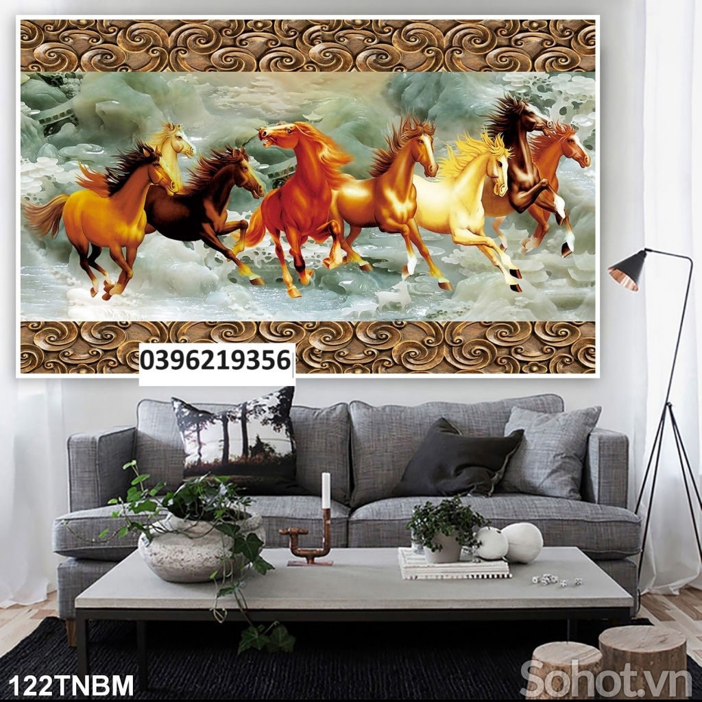 Gạch tranh ngựa mã đáo 3D trang trí