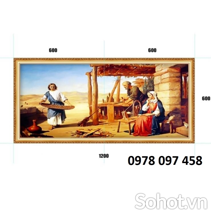 Tranh dán tường phòng khách - tranh công giáo
