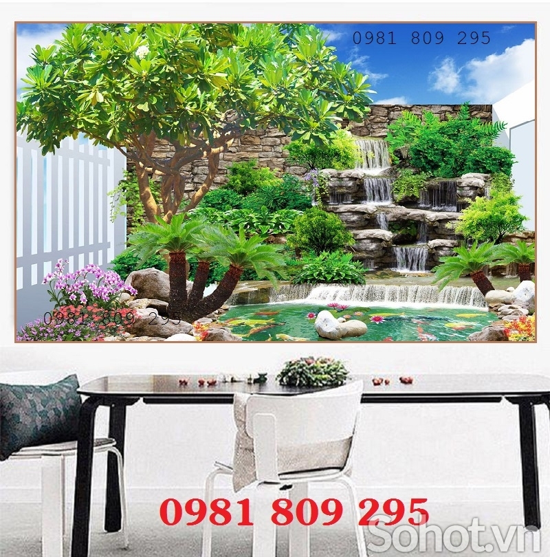 Gạch tranh 3d thiên nhiên ốp tường