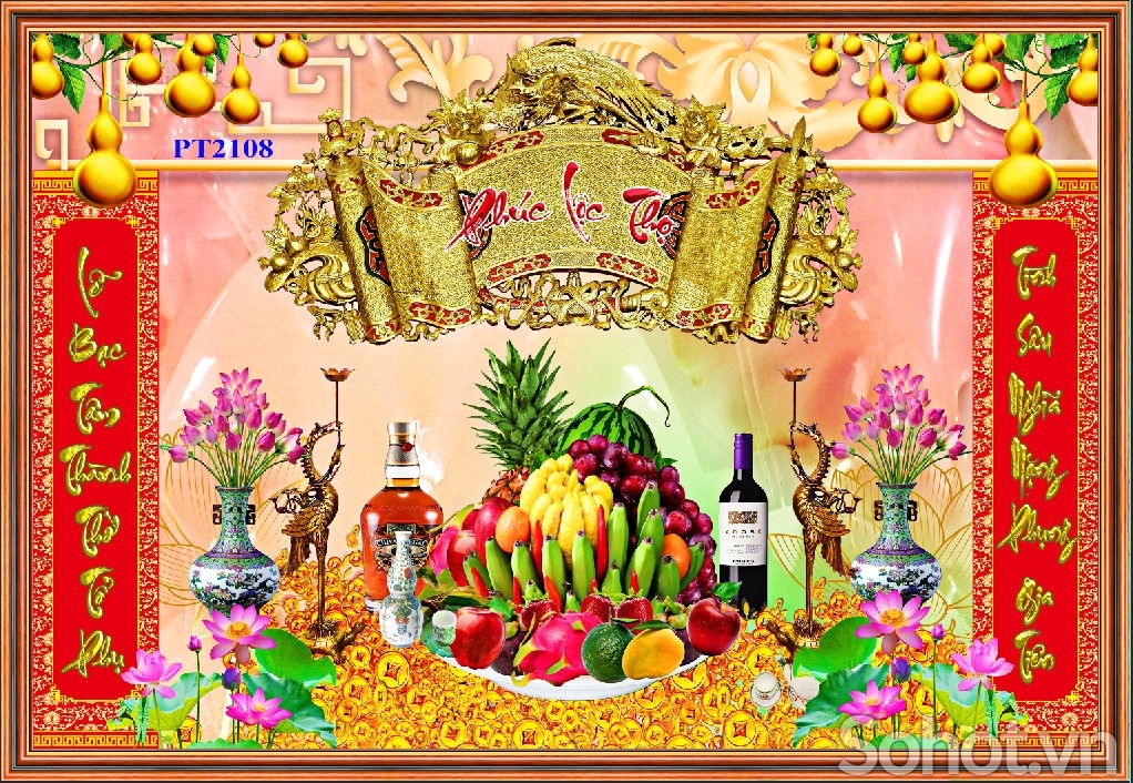 Gạch tranh 3D dán phòng thờ, bia mộ