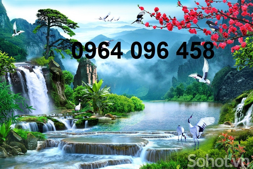 Tranh sơn thủy hữu tình - tranh gạch 3d ốp tường - 9876C