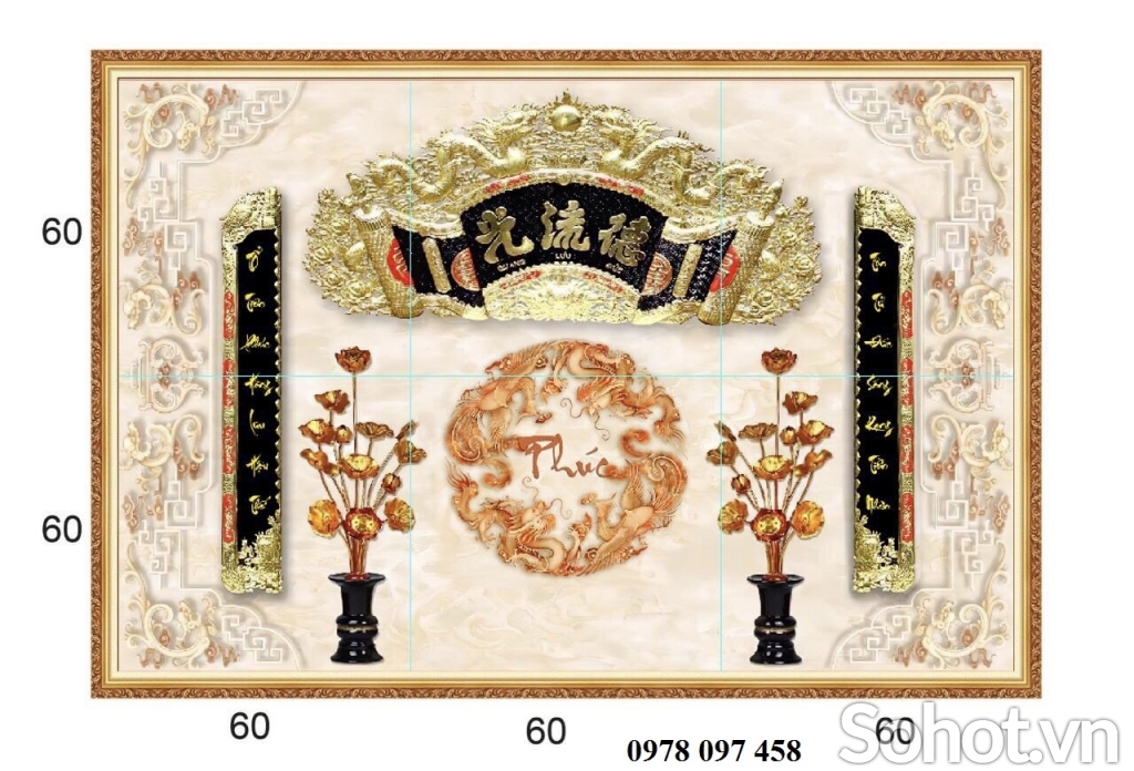 Gạch tranh 3D - tranh phòng thờ
