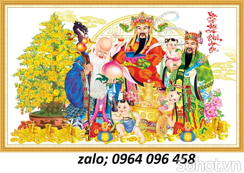 Tranh phúc lộc thọ - tranh gạch 3d - 7422SP