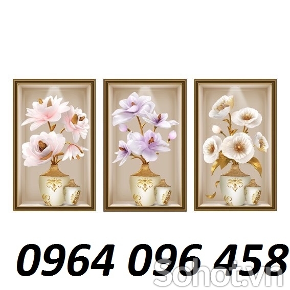 Tranh gạch 3d mẫu bình hoa - HCCC54