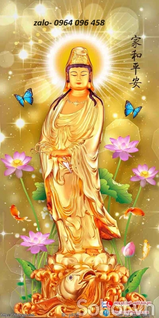 Tranh gạch 3d ốp tường phật phòng thờ - SHJ97