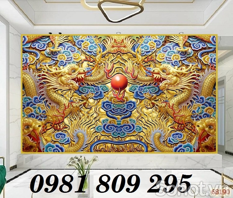 Tranh 3D rồng phượng, tranh gạch men phong thủy