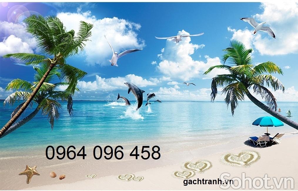 Tranh gạch 3d ốp tường phong cảnh biển - SCX43