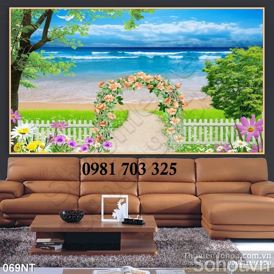 Tranh gạch 3d trang trí cảnh biển