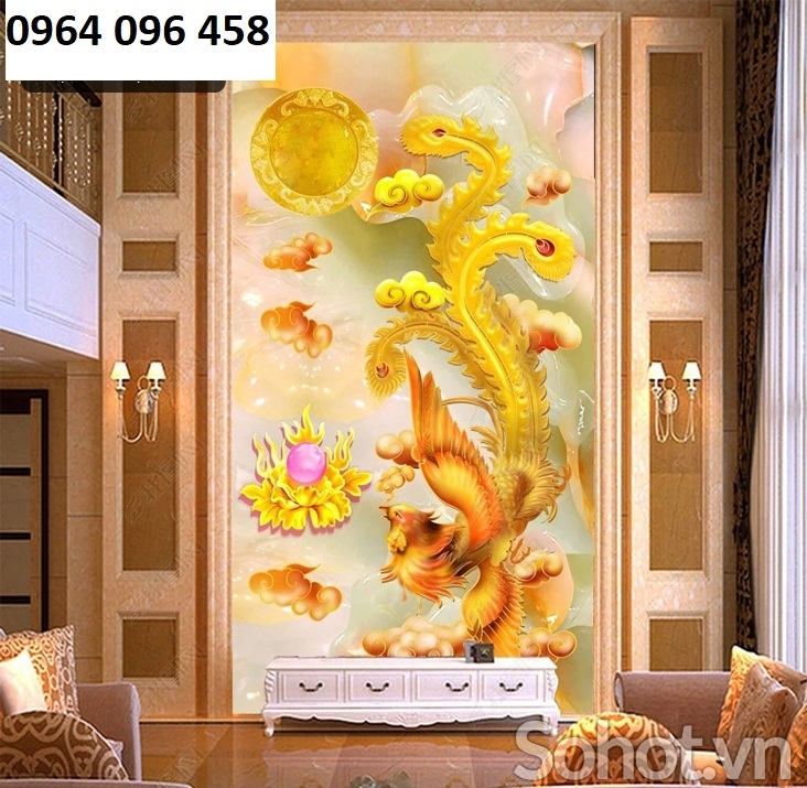 Tranh gạch 3d rồng phượng - SDF54