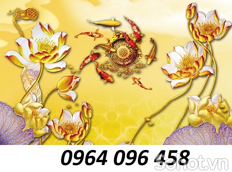 Tranh gạch 3d cửu ngư quần hội - XBVNN1