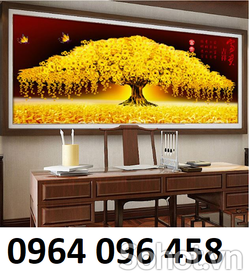 Tranh gạch men 3d cây kim tiền - CBV62