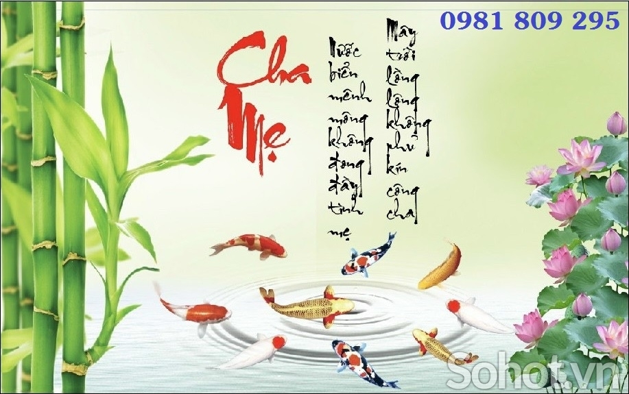 Tranh gạch men cá chép HP7761