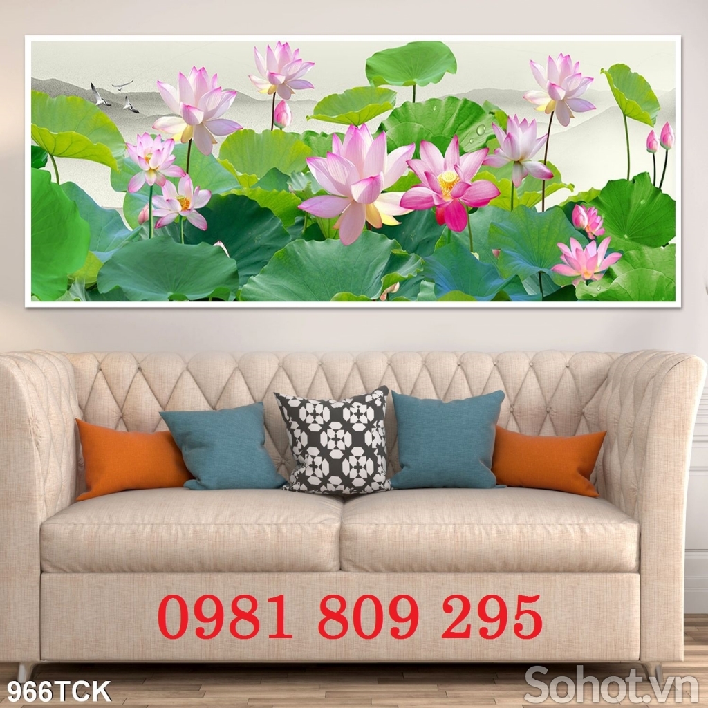 Gạch 3d hoa sen ốp tường - tranh gạch men