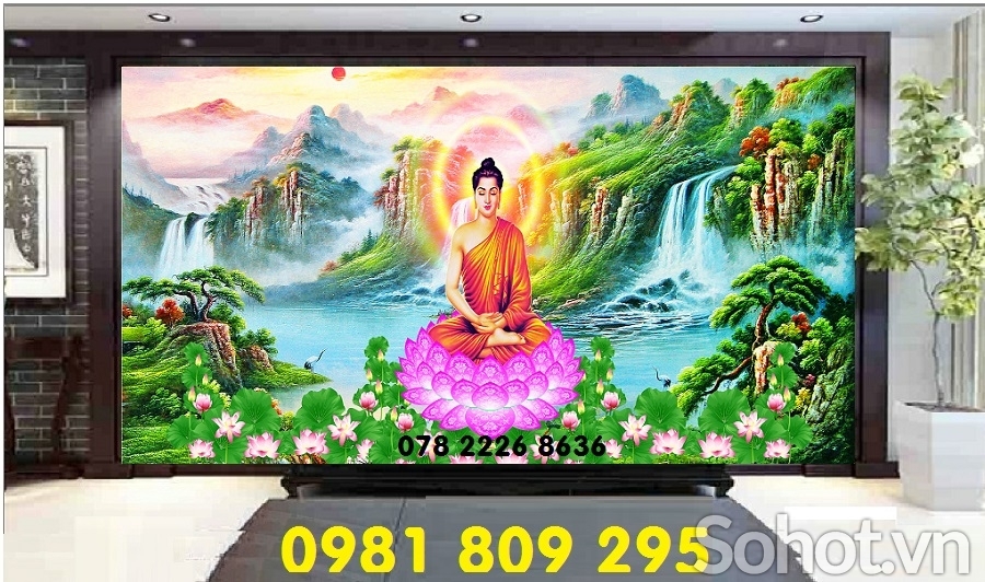 Tranh 3d phật - tranh gạch  men