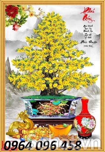 Tranh gạch 3d cây mai vàng tranh gạch 3d trang trí - DNNB555