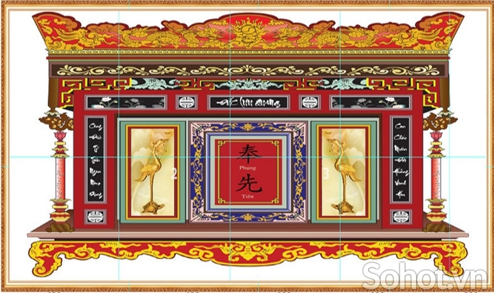 Tranh gạch 3d phòng thờ - DC54