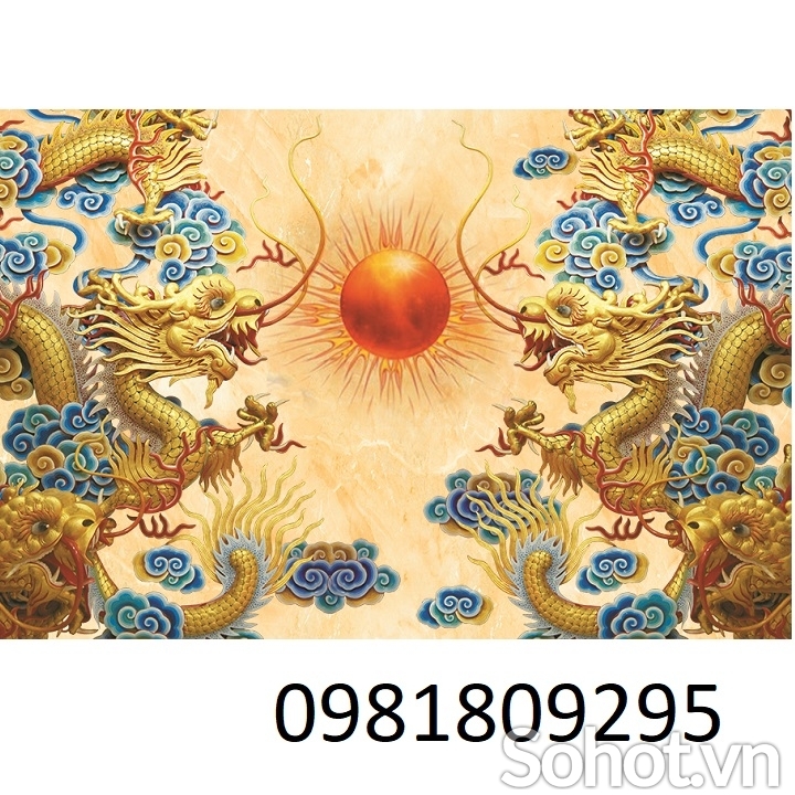 Tranh rồng đỏ, gạch tranh ốp tường