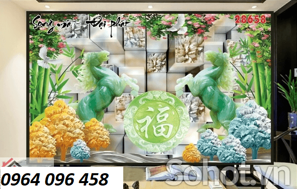 Tranh gạch 3d con ngựa - SCX43