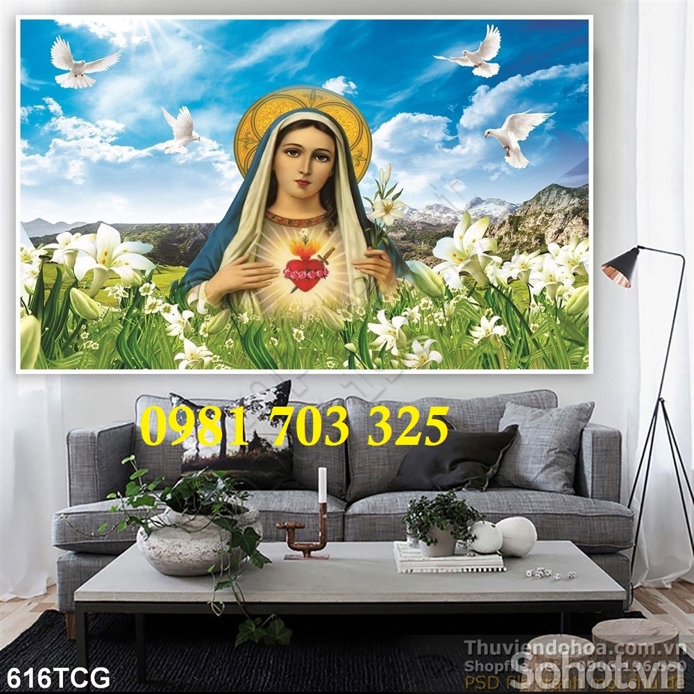 Tranh gạch đức mẹ Maria đẹp