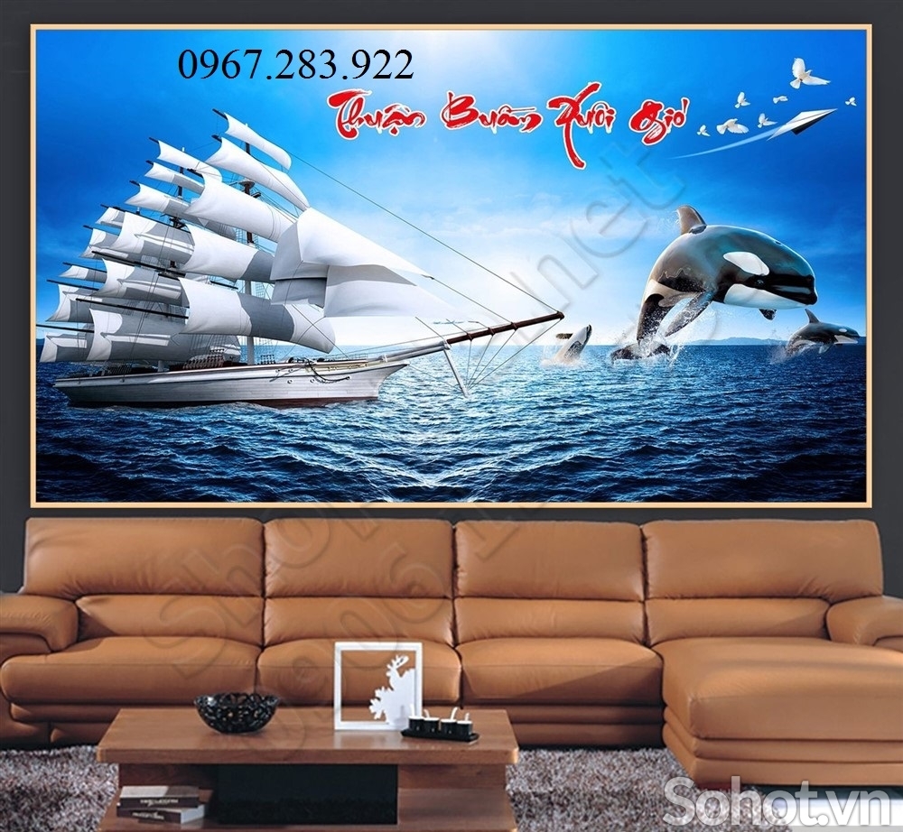 Tranh gạch- Tranh thuận buồm xuôi gió