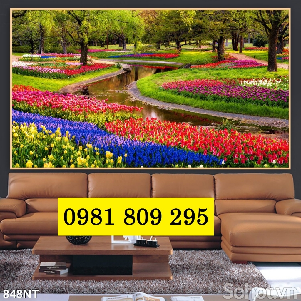 Gạch tranh 3d vườn hoa