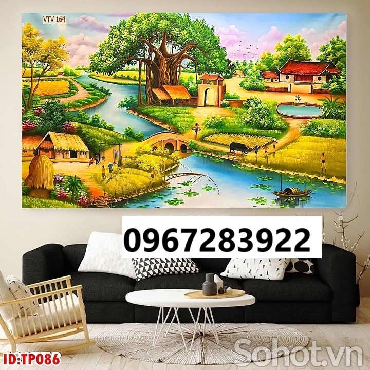 Tranh gạch phong cảnh đồng quê