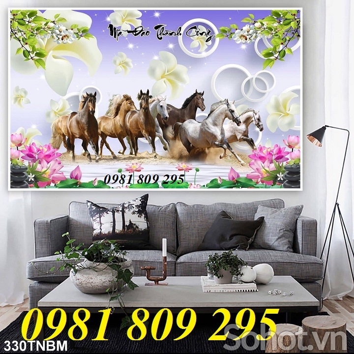 tranh gạch 3d ngựa , tranh bát mã