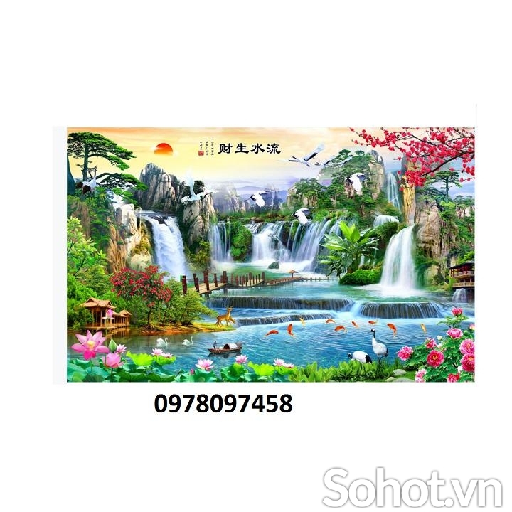 Tranh gạch 3D trang trí phòng khách